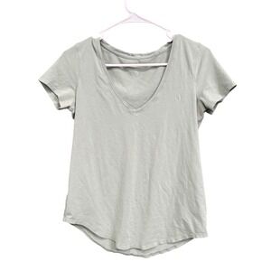 Lululemon Sage Green V Neck T Shirt Relaxed Fit Everyday‎ Tee Top Women's S